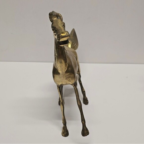 Brass Horse Figurine Galloping 11 1/2" Vintage Equestrian - Picture 7 of 8